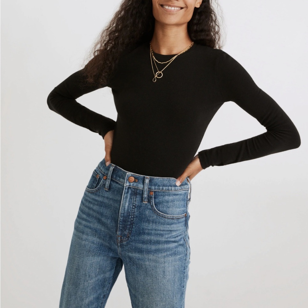 Madewell Black Long Sleeve Bodysuit